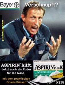 satirisches foto zur kokain-affaire um christoph daum